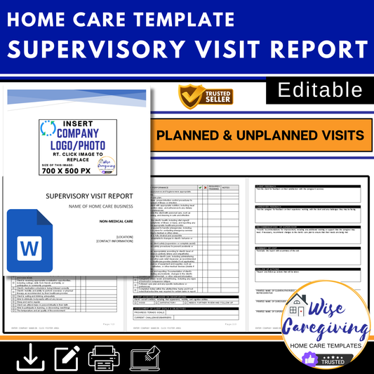 Home Care Supervisory Visit Form Template - Wisecaregiving