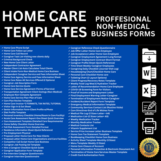 Home Care Business Templates Bundle